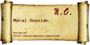 Mérai Osszián névjegykártya