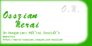 osszian merai business card